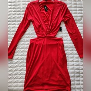 Express V Neck Cut Out Dress